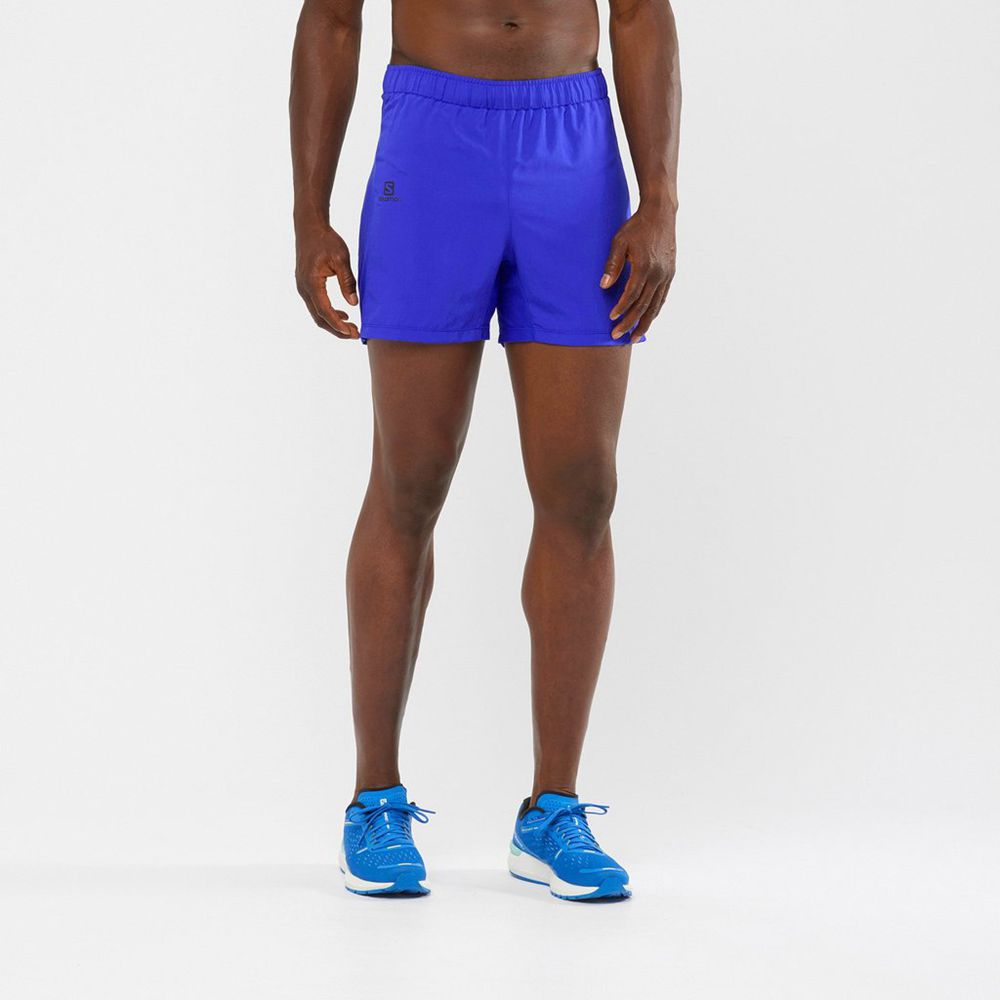 SALOMON AGILE 5'' RUNNING Philippines - Men's Shorts - Blue | 865241-ELT